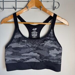 Avia Women's Camo Gray Racerback Sports Bra Adjustable Straps XXXL‎ Activewear